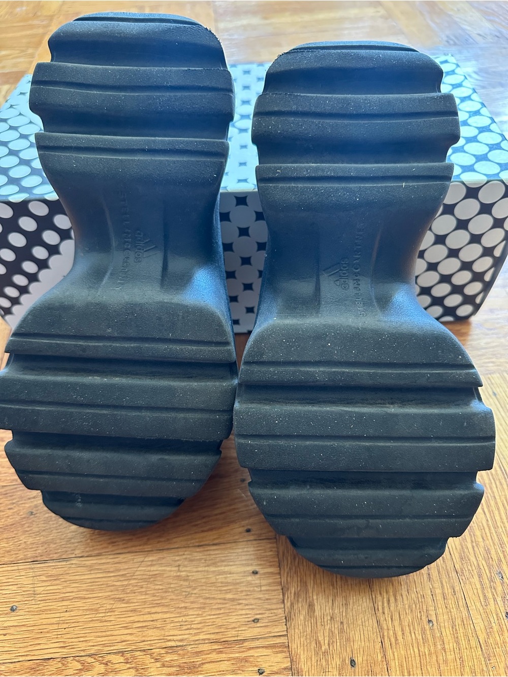 adidas Black Platform Clog Mules - Picture 3 of 6